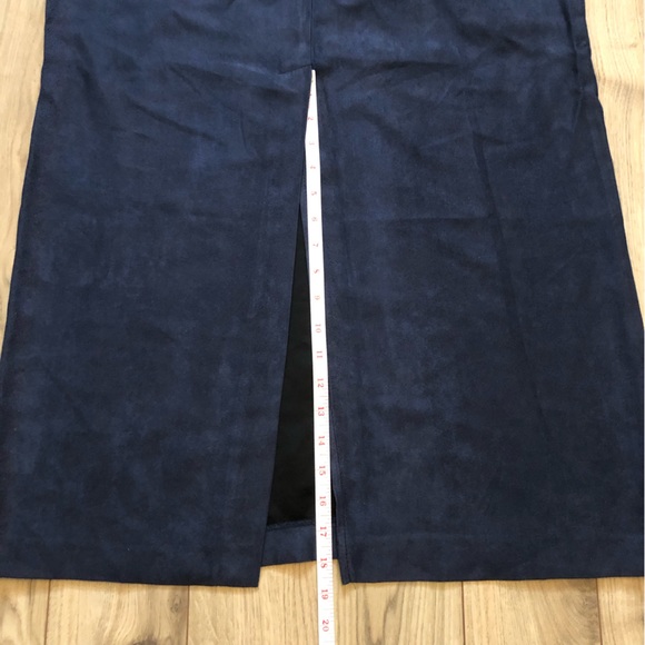 Vintage Women’s Collection Klaxon Faux Suede Navy Blue Long Maxi skirt size 11 - Picture 10 of 12